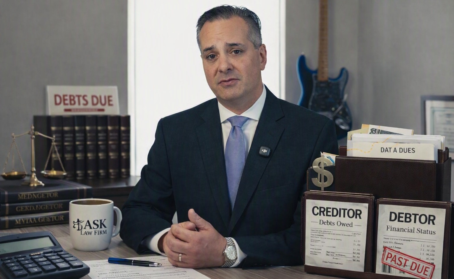 ASK Law Firm attorney reviewing financial records for a creditor rights matter
