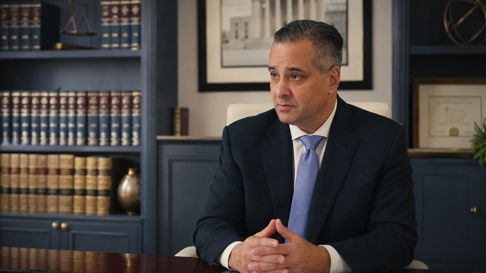 Judge reviewing evidence during a chancery litigation proceeding