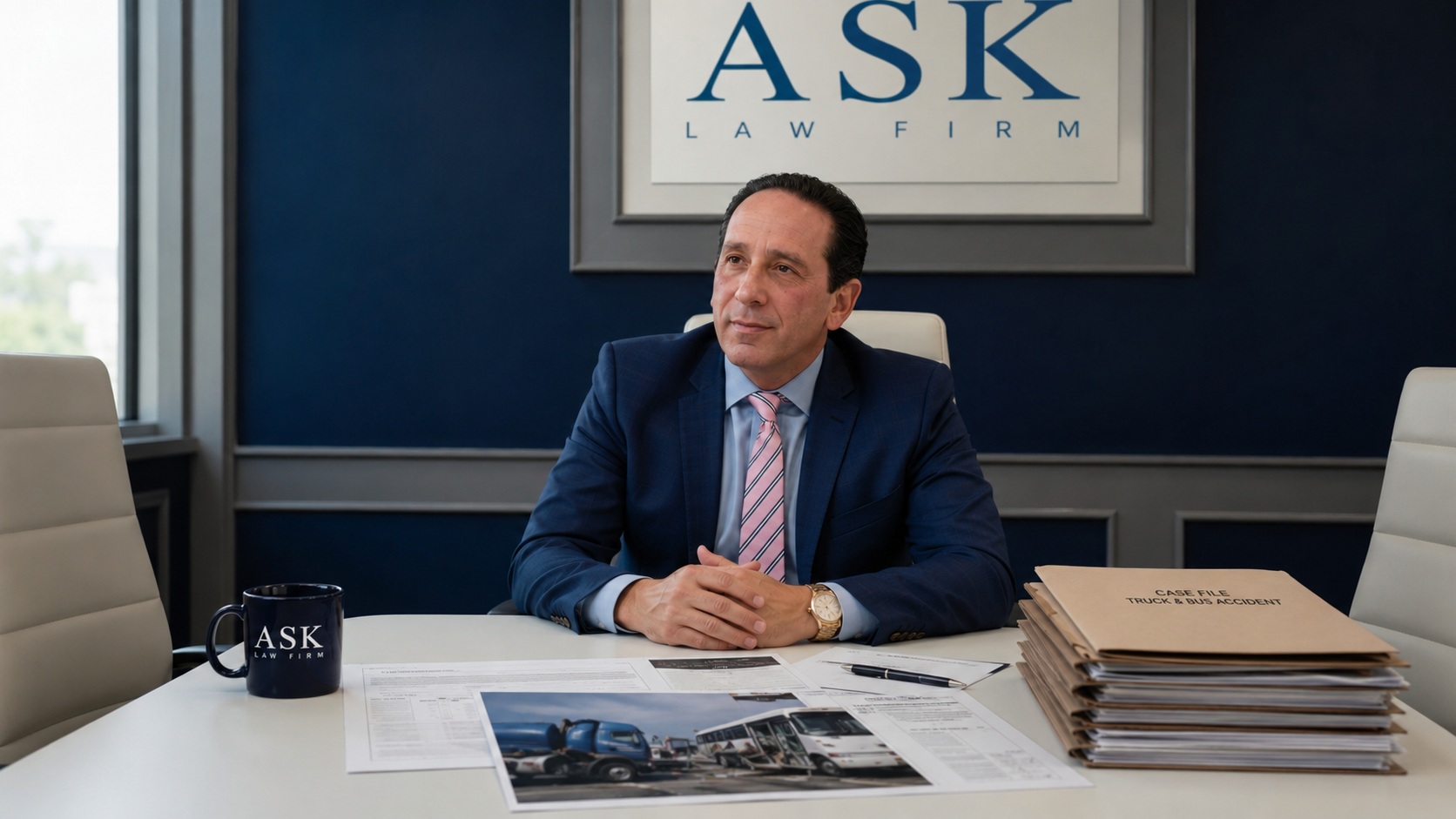 ASK Law Firm attorney reviewing commercial vehicle accident evidence