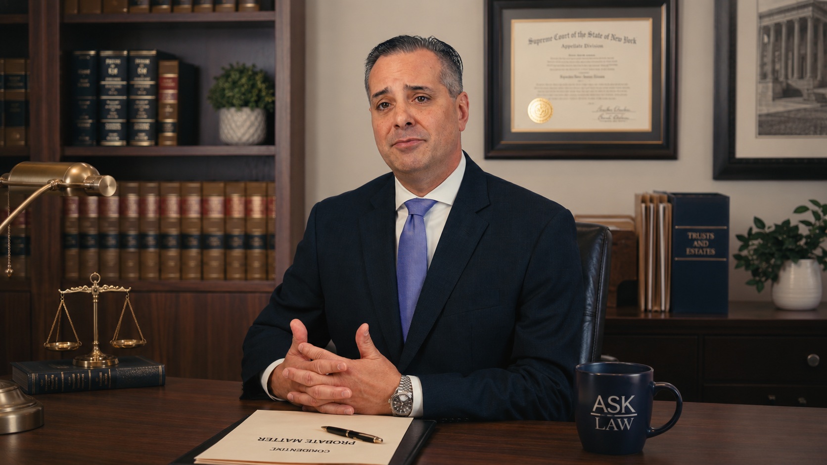 Attorney reviewing estate planning documents during a contested probate case