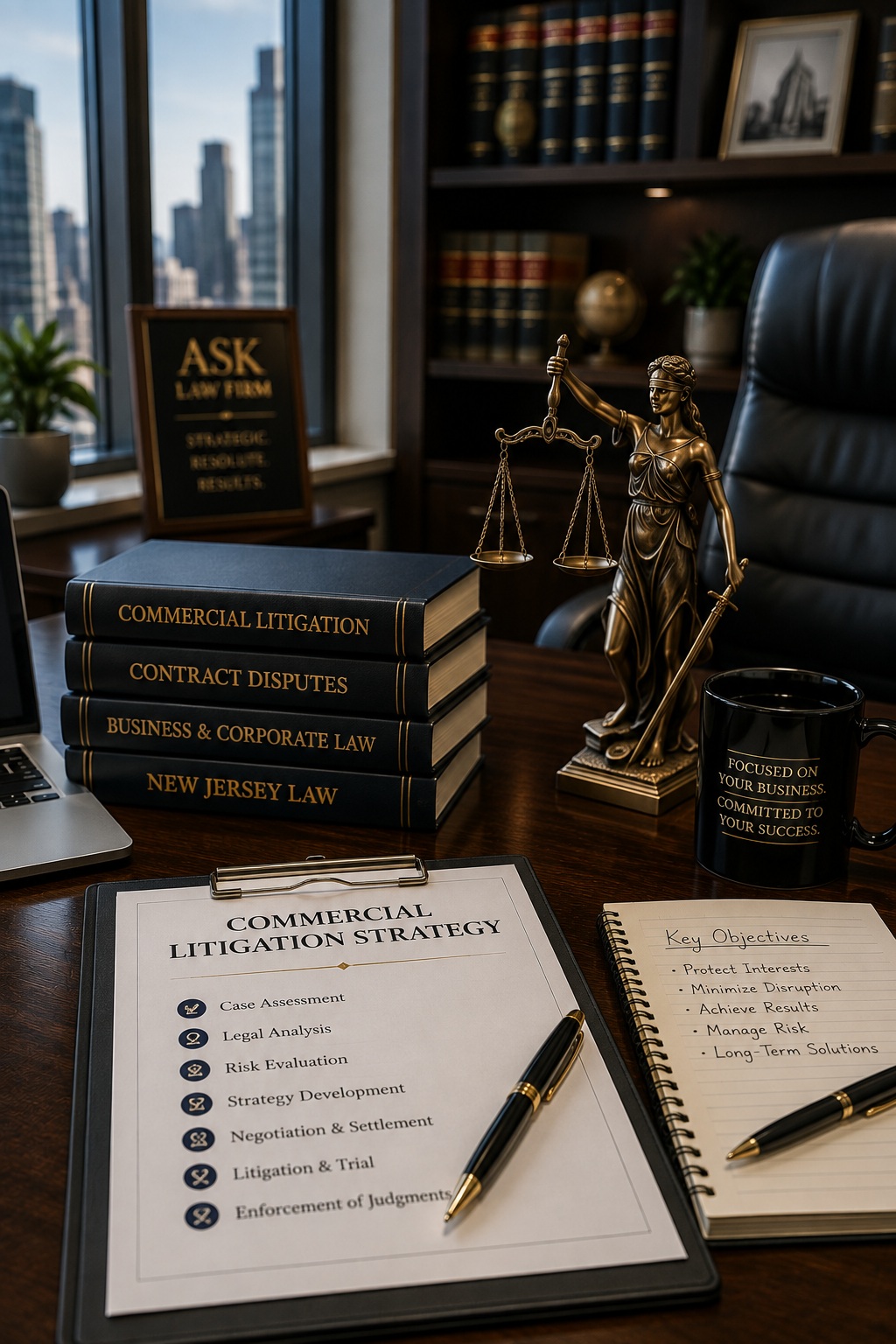 ASK Law Firm attorney reviewing contracts and electronic evidence in a commercial dispute